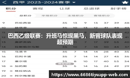 巴西乙级联赛：升班马惊现黑马，新晋球队表现超预期